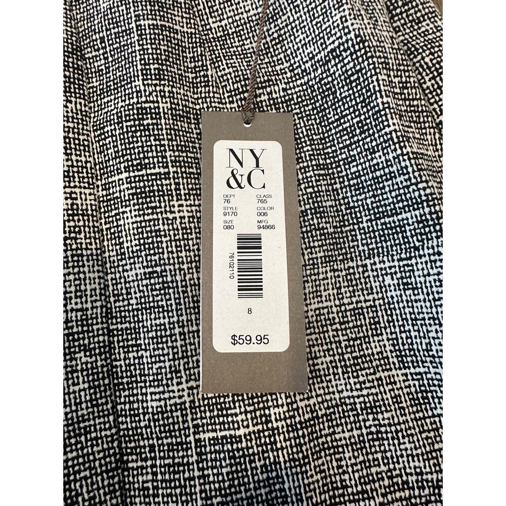 NWT Eva Mendes New York & Company Pencil Skirt Size 8 Black White Tweed Midi - Picture 5 of 7